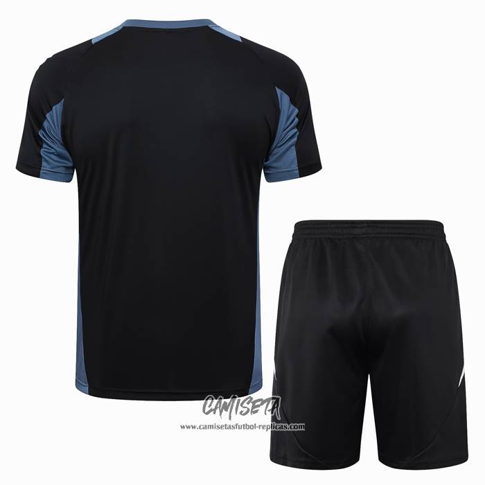Chandal del Manchester United 2024-2025 Manga Corta Negro - Pantalon Corto